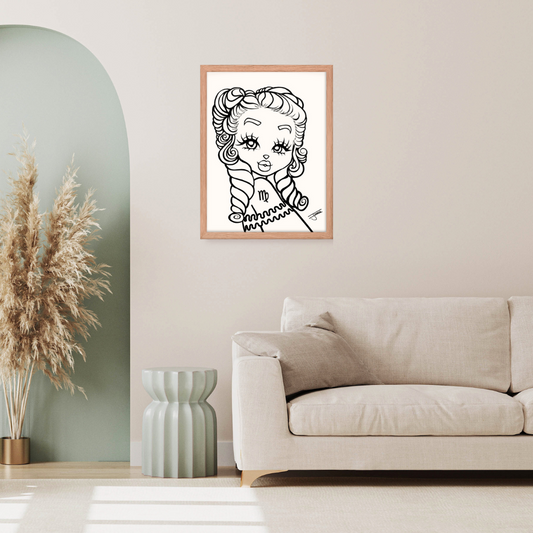 Miss Virgo Neutral Framed poster