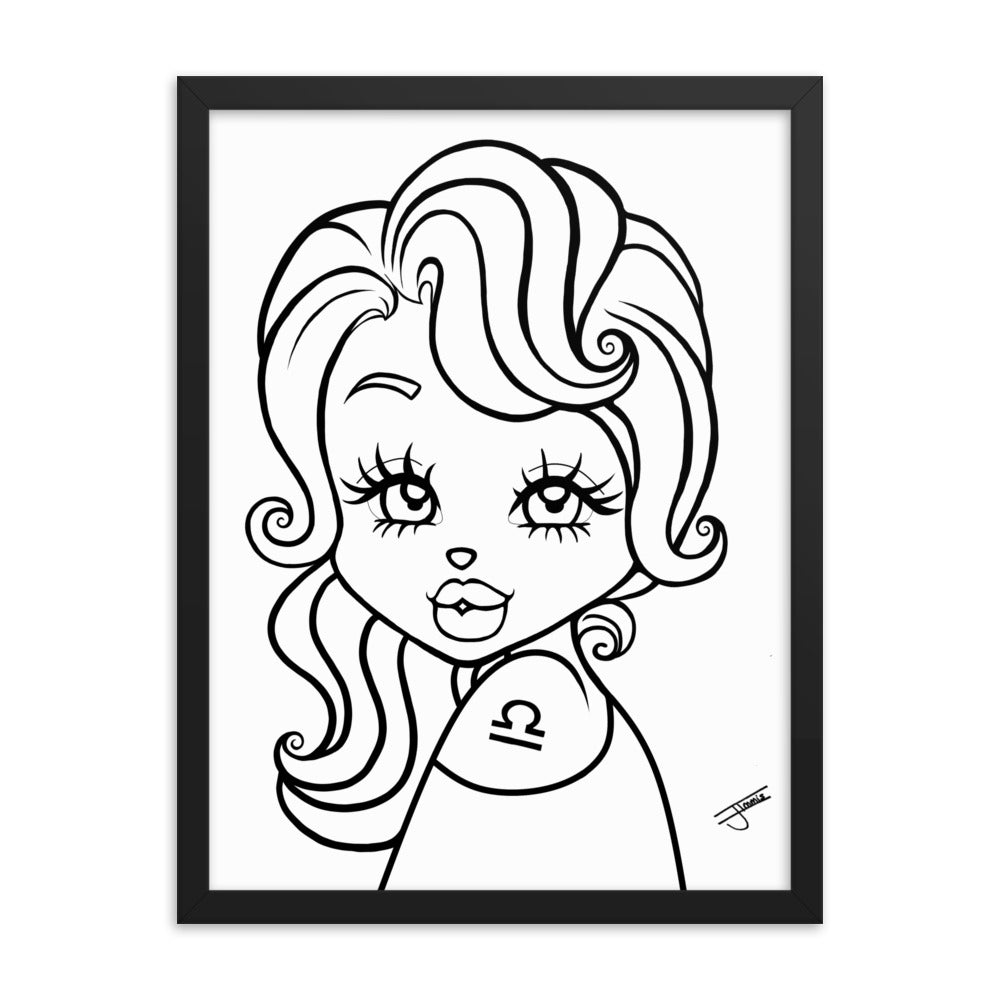 Miss Libra Neutral Framed poster