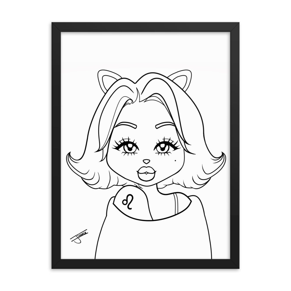 Miss Leo Neutral Framed poster