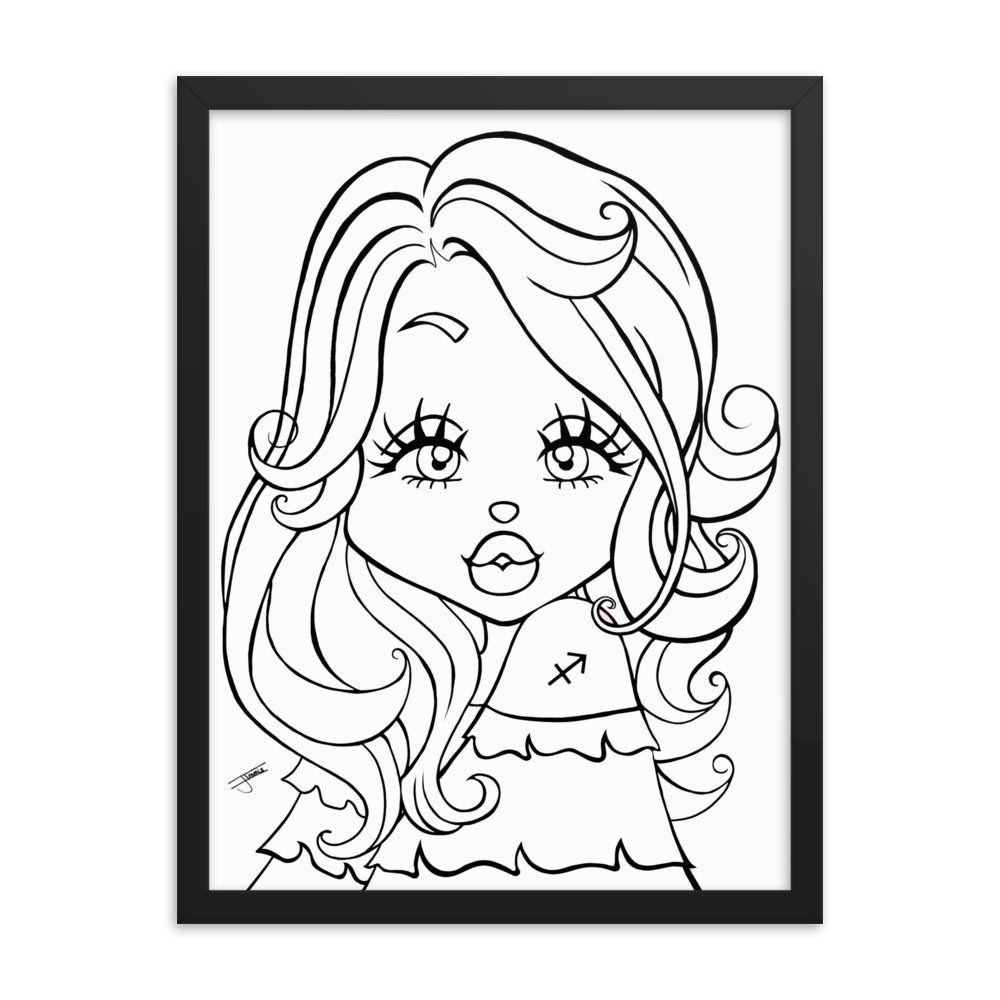 Miss Sagittarius Neutral Framed poster