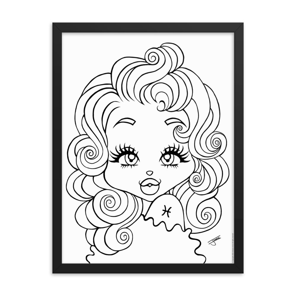 Miss Pisces Neutral Framed poster