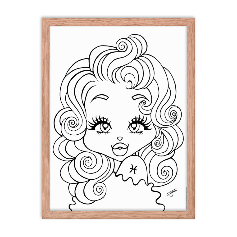 Miss Pisces Neutral Framed poster