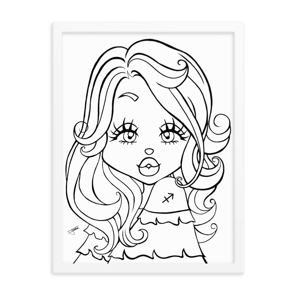 Miss Sagittarius Neutral Framed poster
