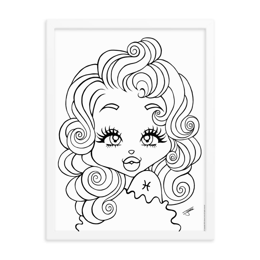Miss Pisces Neutral Framed poster
