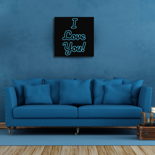 I love you! Canvas Black & Blue