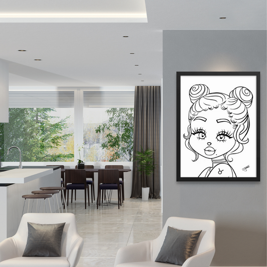 Miss Taurus Neutral Framed poster