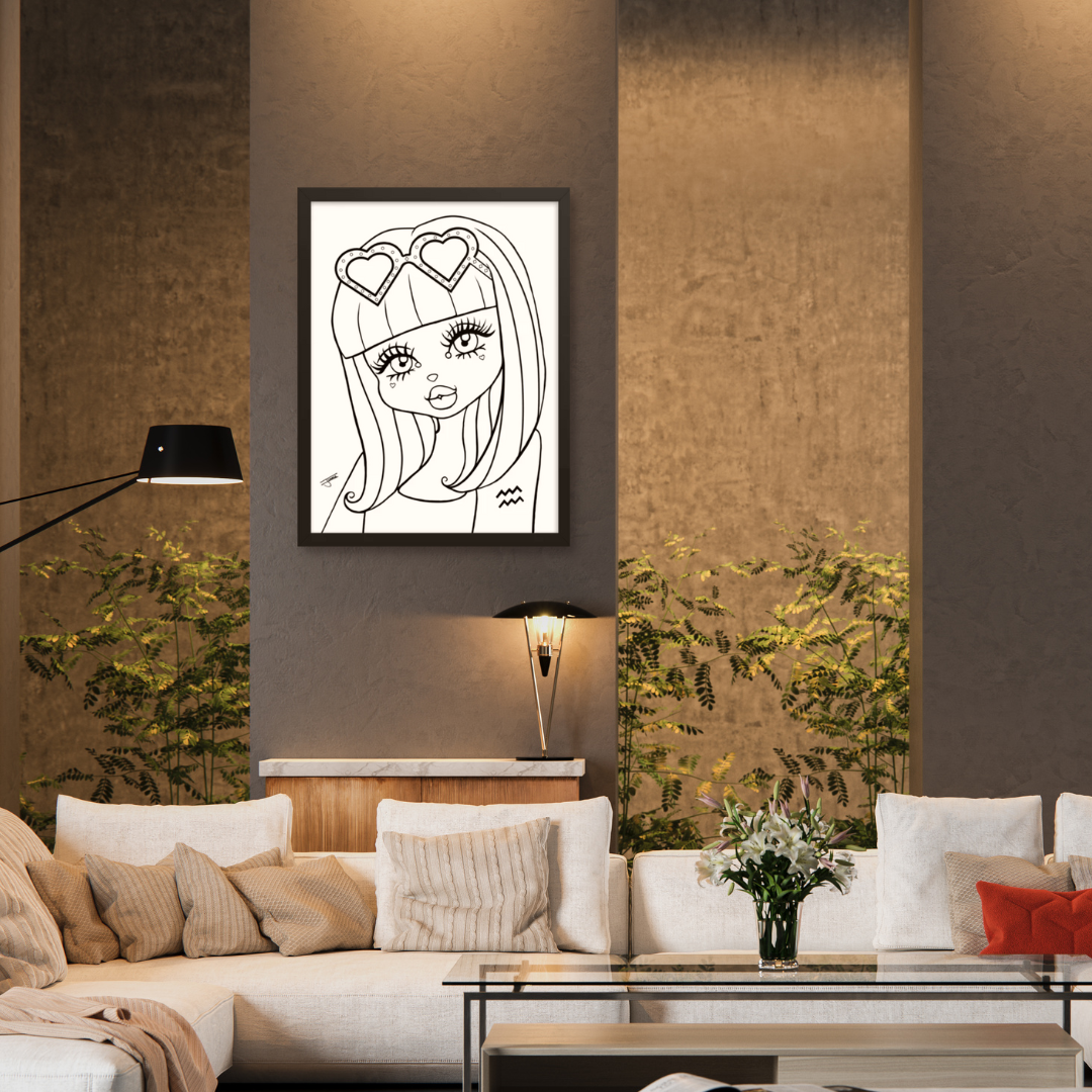 Miss Aquarius Neutral Framed poster