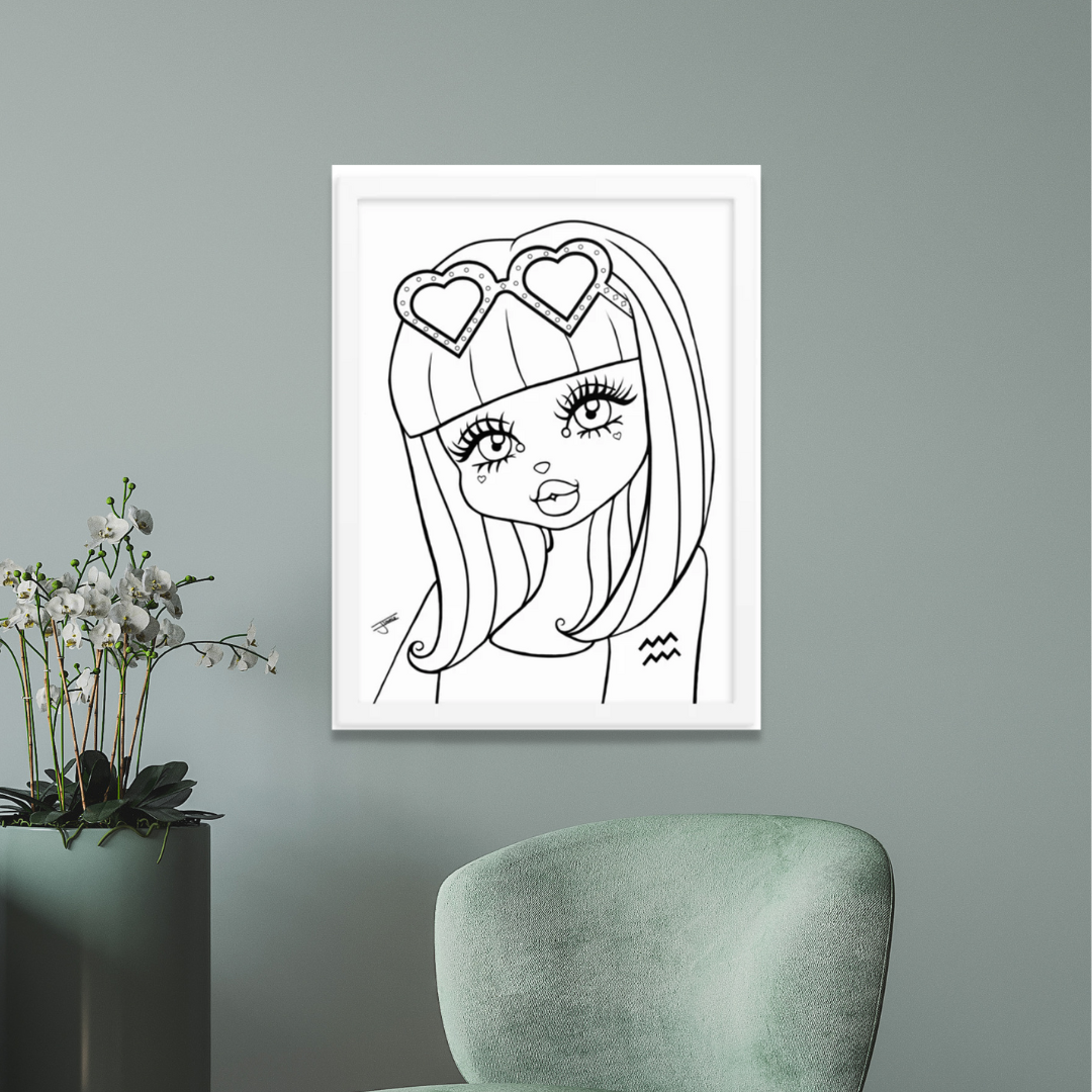 Miss Aquarius Neutral Framed poster