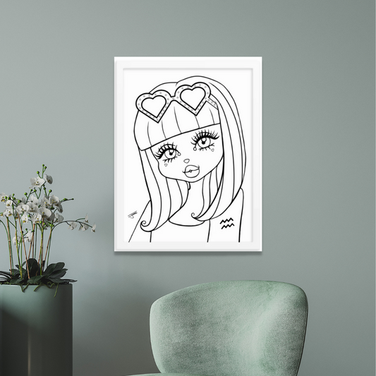 Miss Aquarius Neutral Framed poster