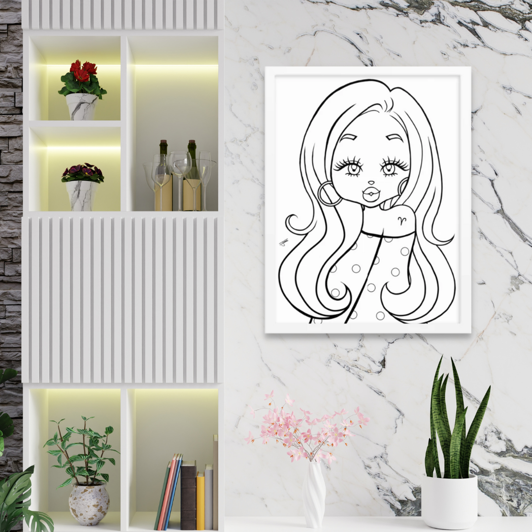 Miss Aries Neutral Framed poster