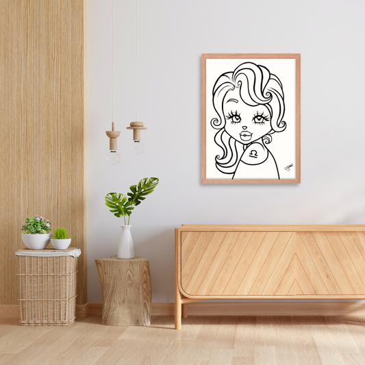 Miss Libra Neutral Framed poster