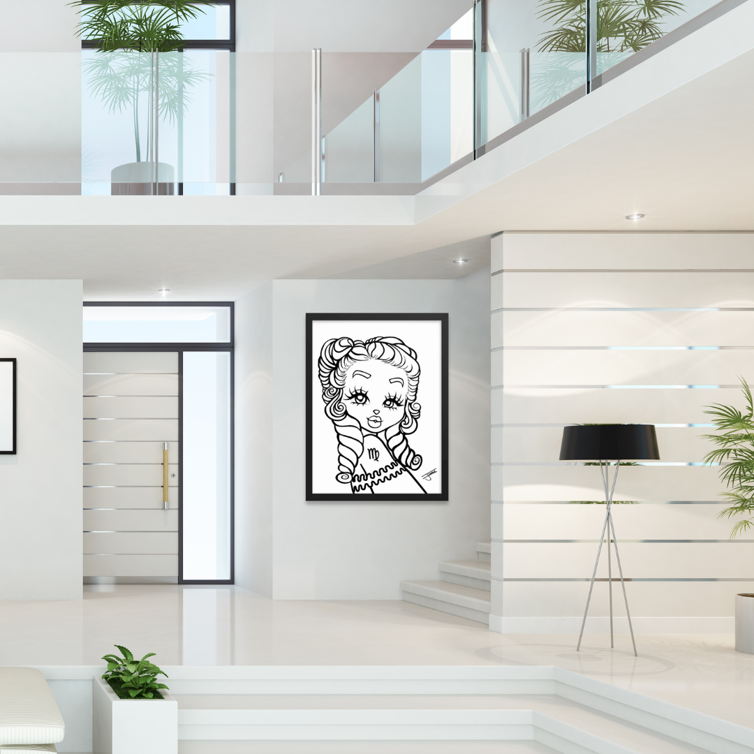 Miss Virgo Neutral Framed poster