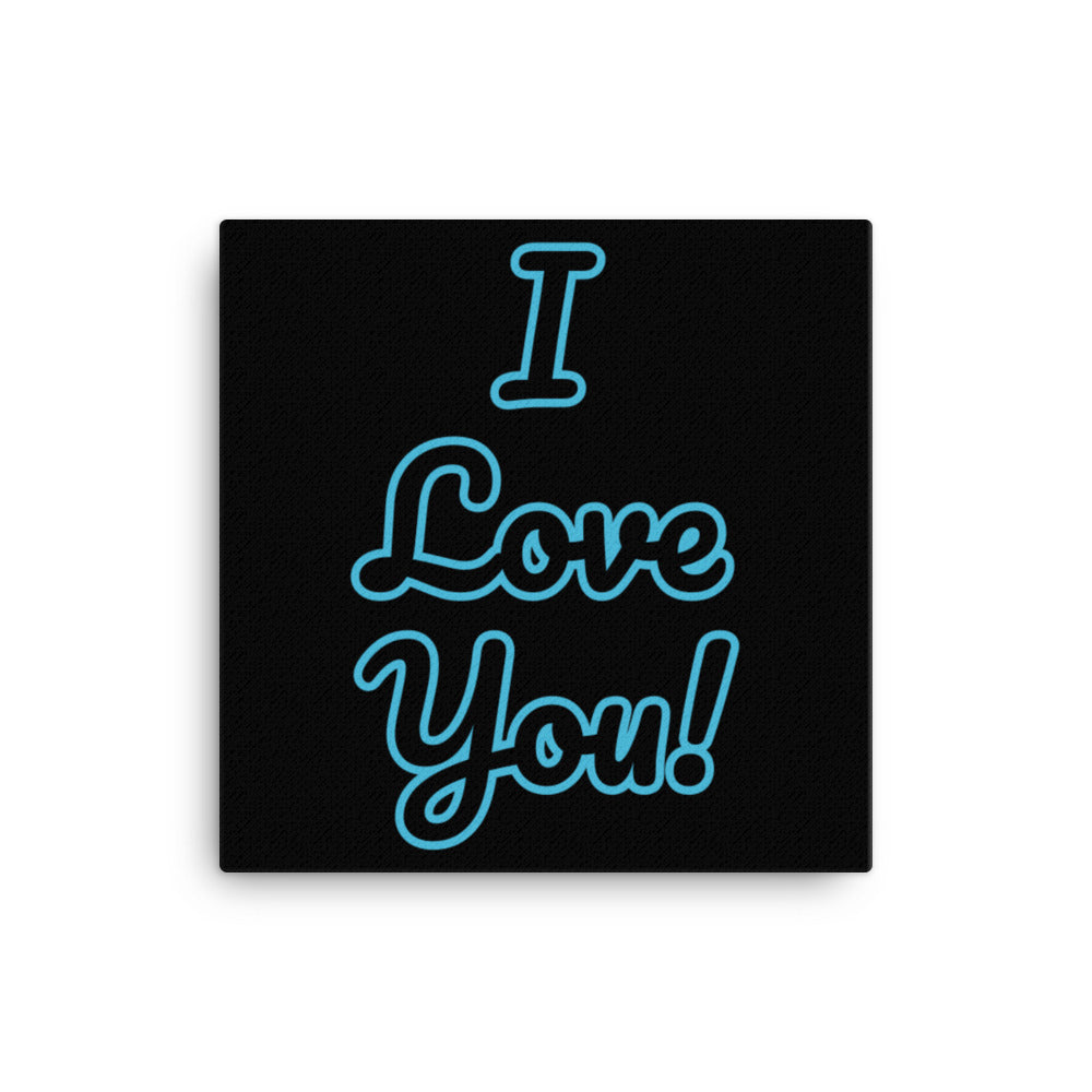 I love you! Canvas Black & Blue