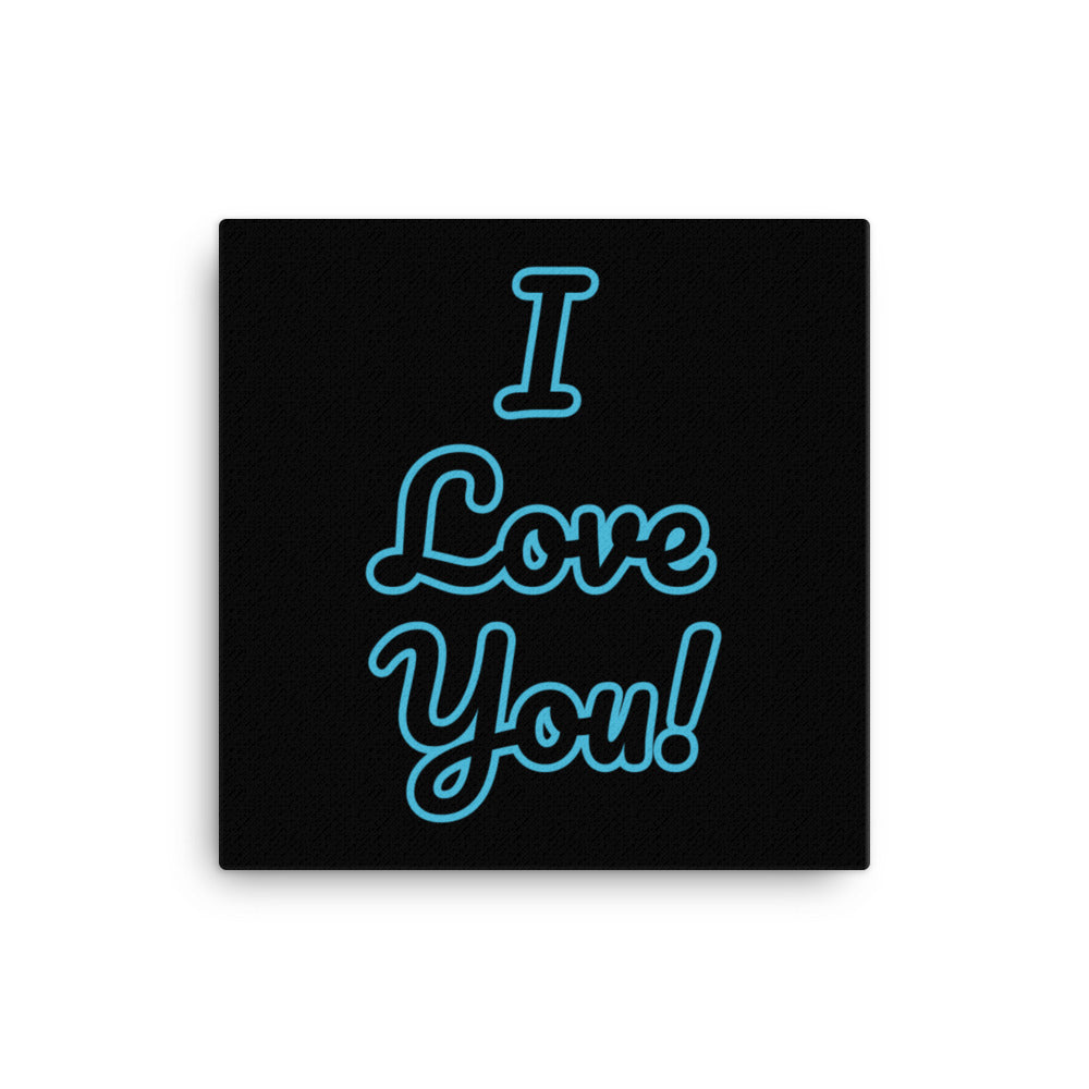 I love you! Canvas Black & Blue