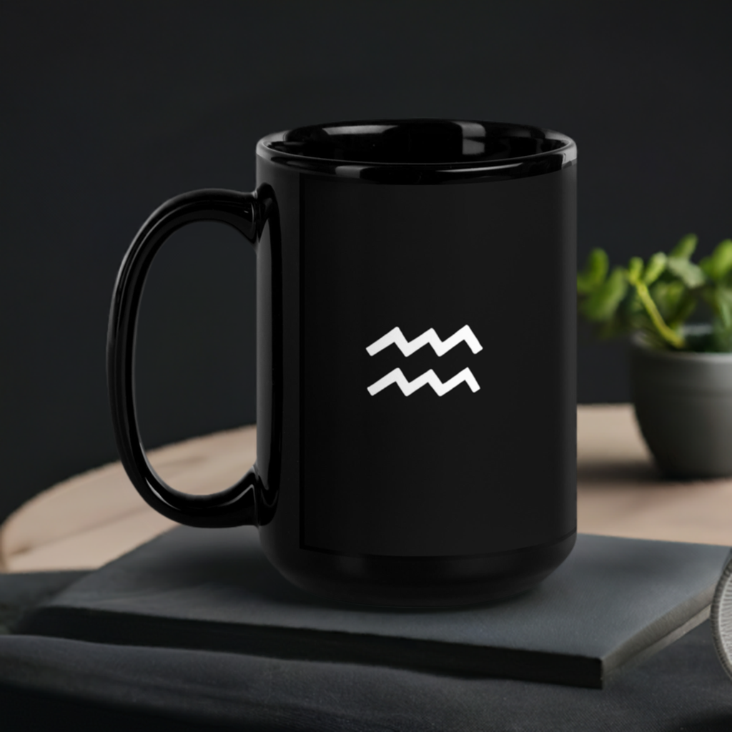 Black Aquarius Mug 11 oz BACK by Shopimmis.com PROMOTION  