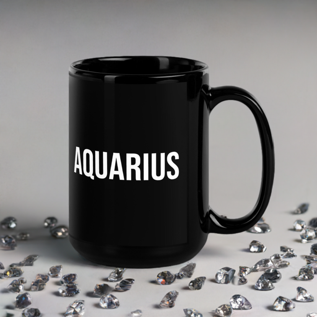 Black Aquarius Mug 11 oz by Shopimmis.com PROMOTION 