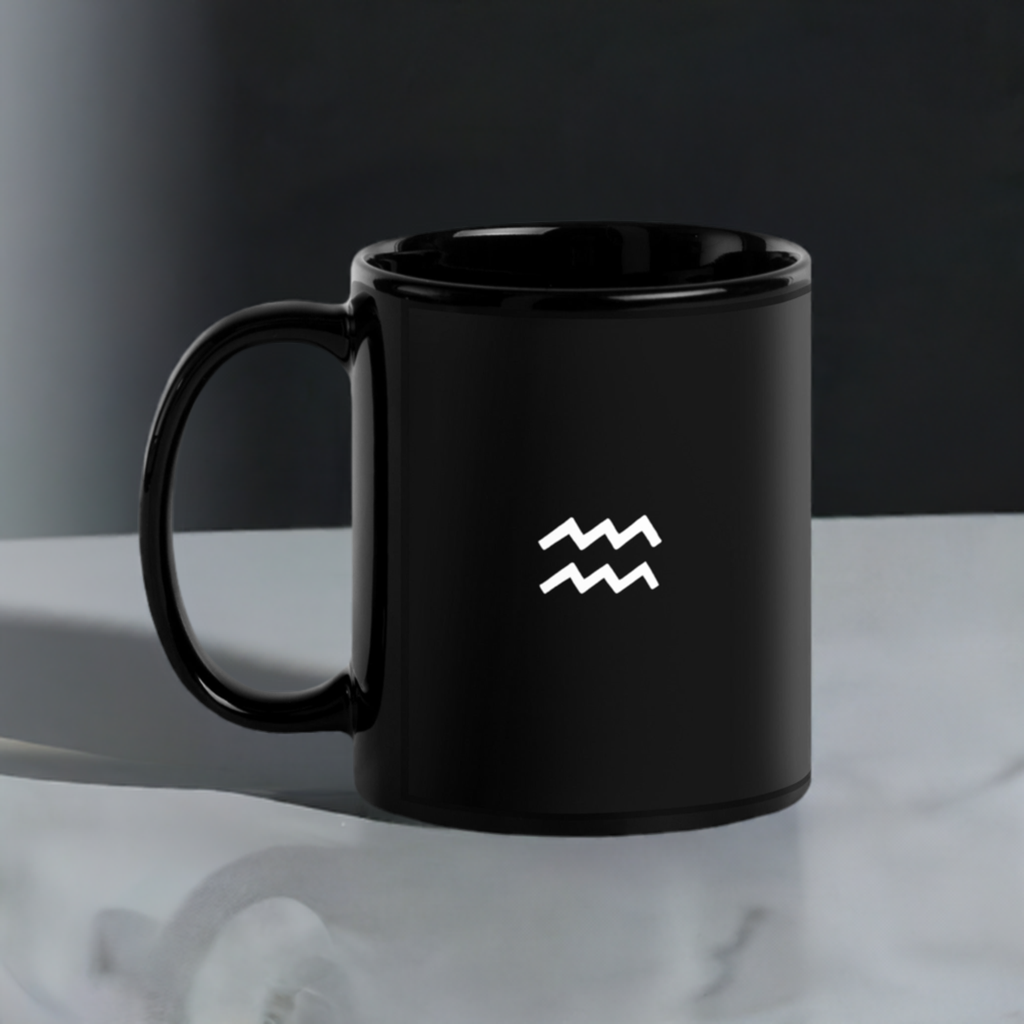 Black Aquarius Mug by Shopimmis.com PROMOTION
