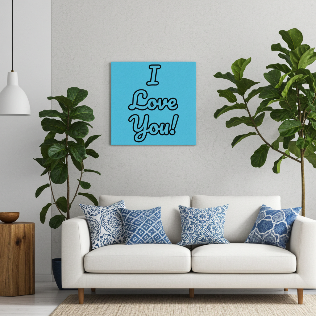 I love you Canvas Blue by Shopimmis.com PROMOTION