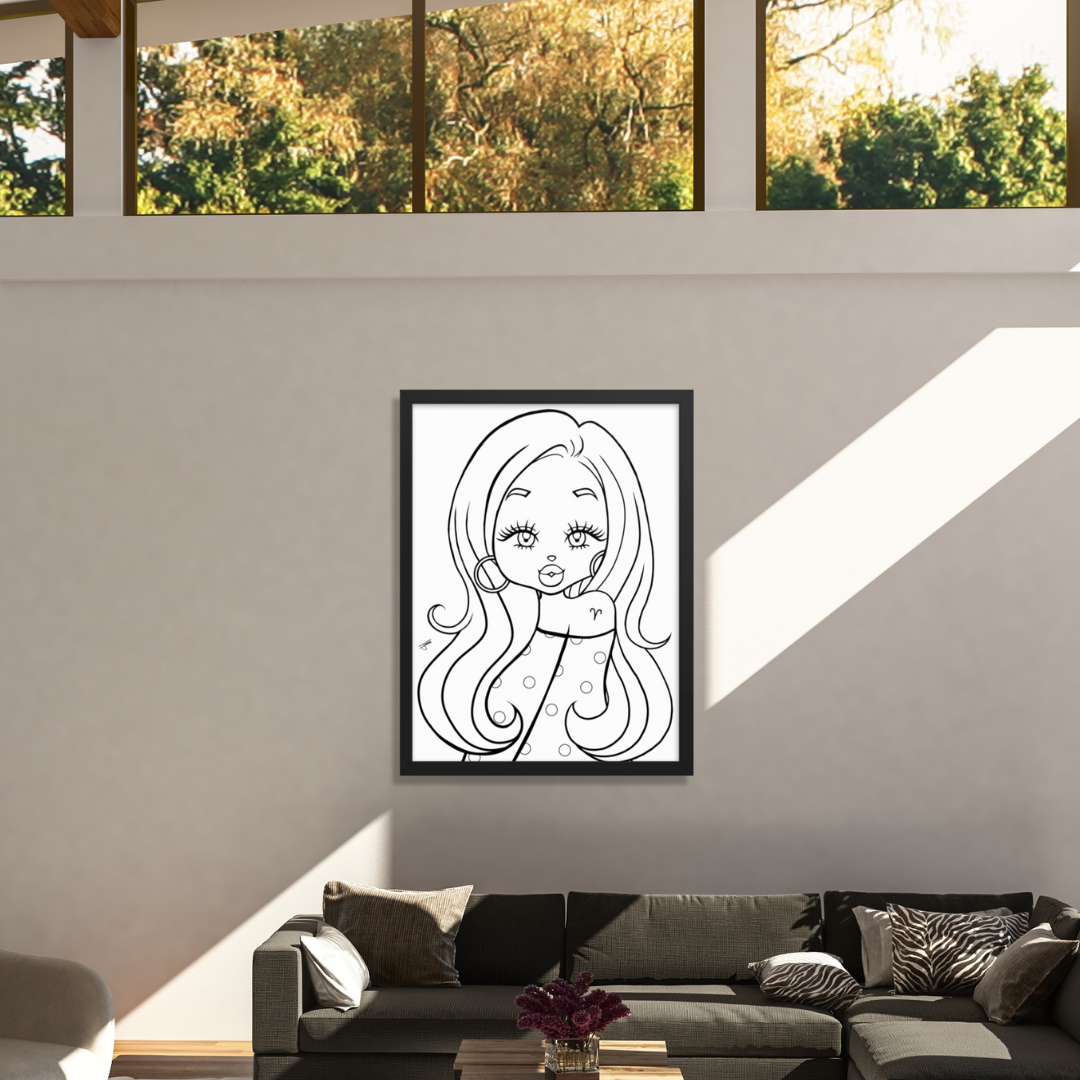Miss Aries Neutral Framed poster