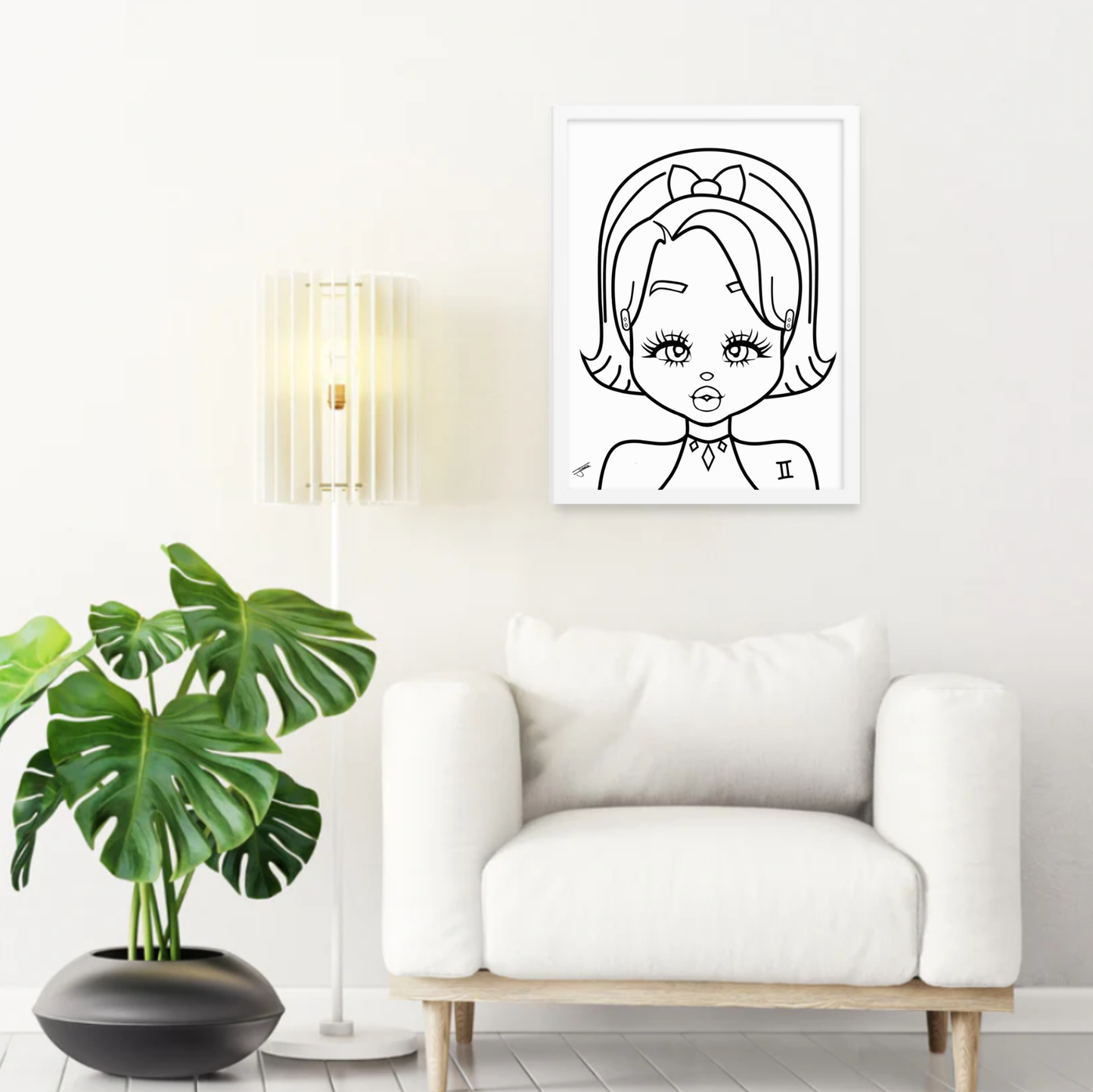 Miss Gemini Neutral Framed poster