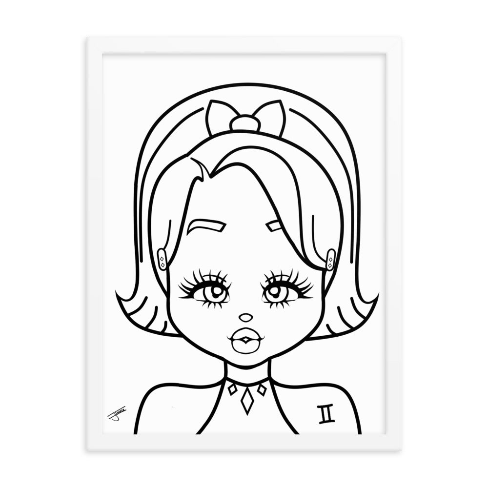 Miss Gemini Poster by Shopimmis.com white frame