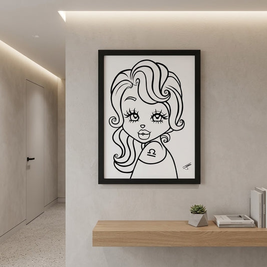 Miss Libra Neutral Framed poster