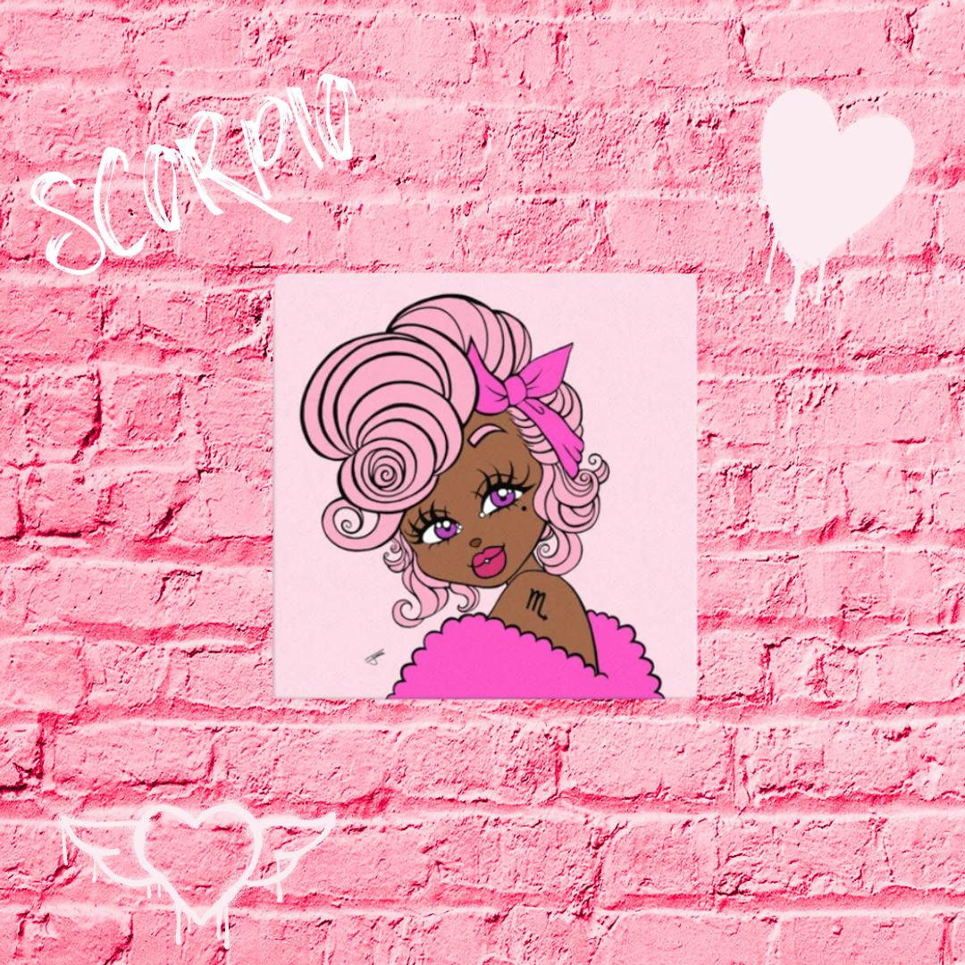 Miss Scorpio Pink Canvas