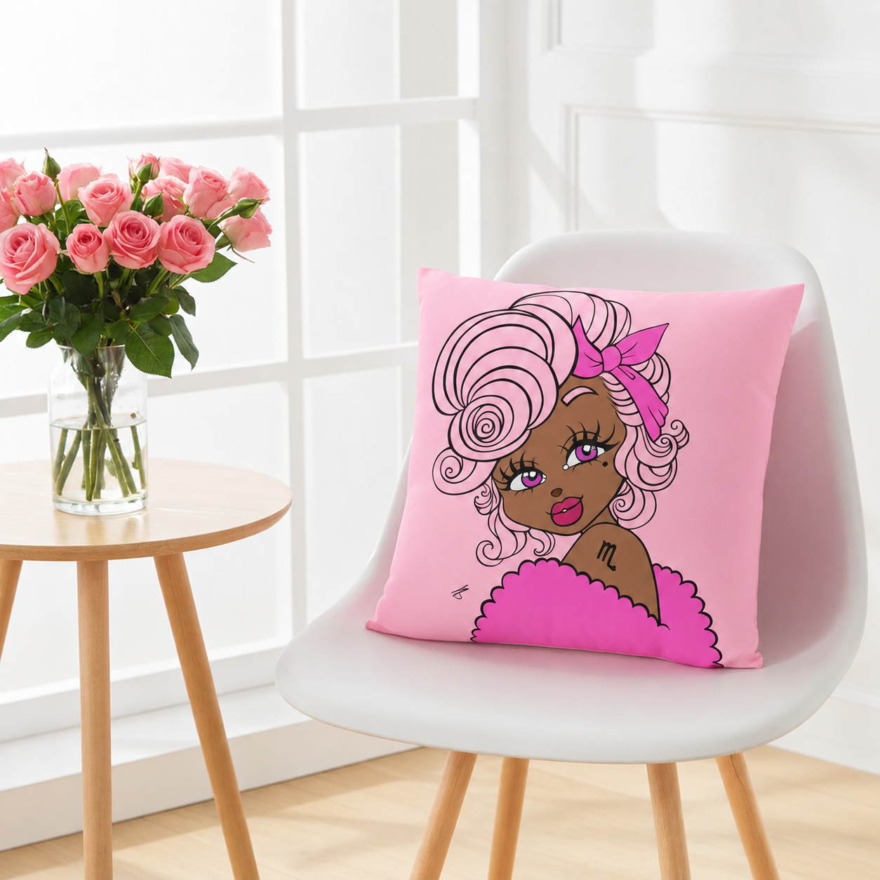 Miss Scorpio Pink Pillow