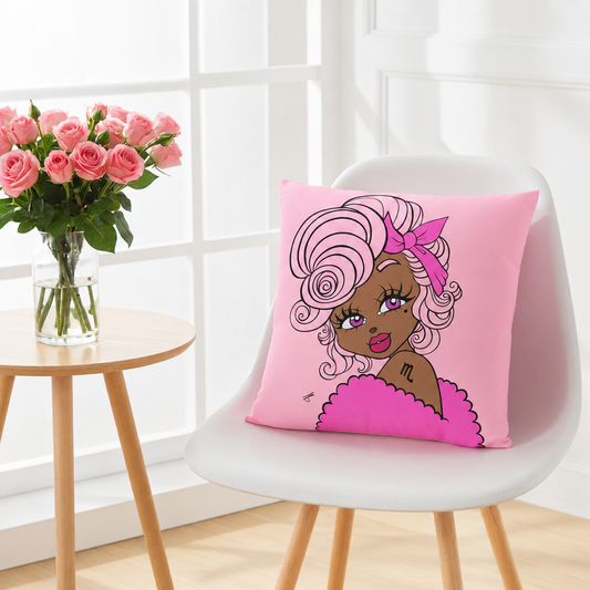 Miss Scorpio Pink Pillow