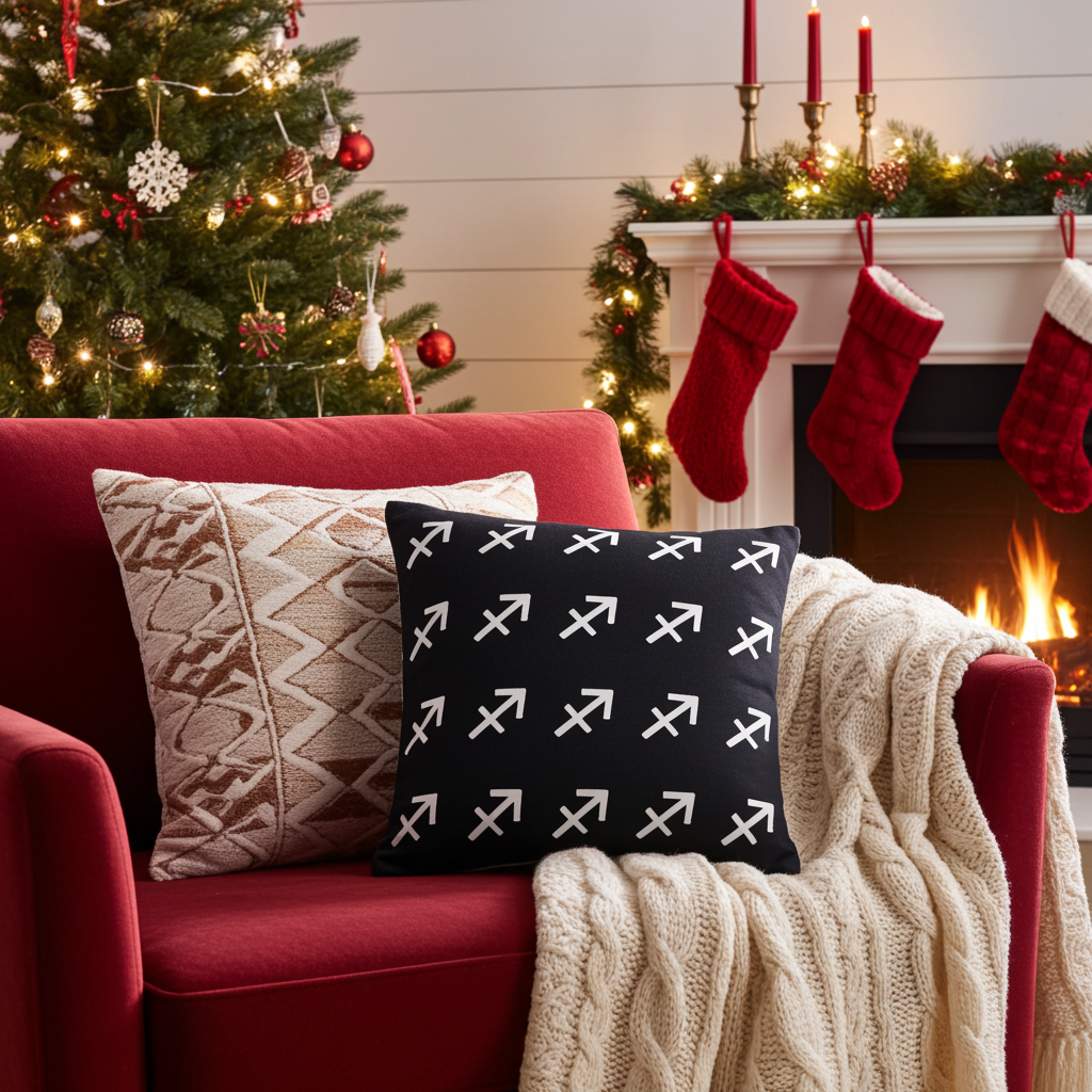 Sagittarius Premium Pillow Black