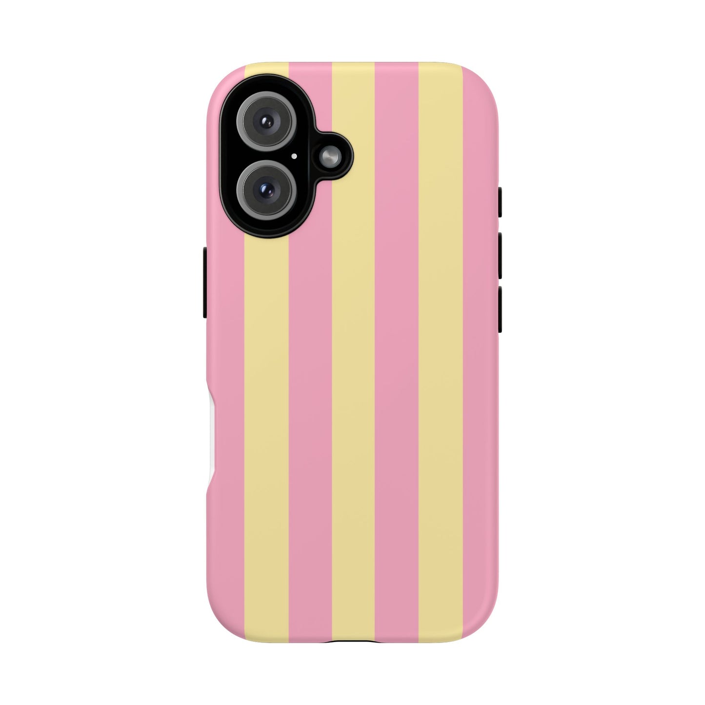 Phone case with yellow abstract pattern on a white background
