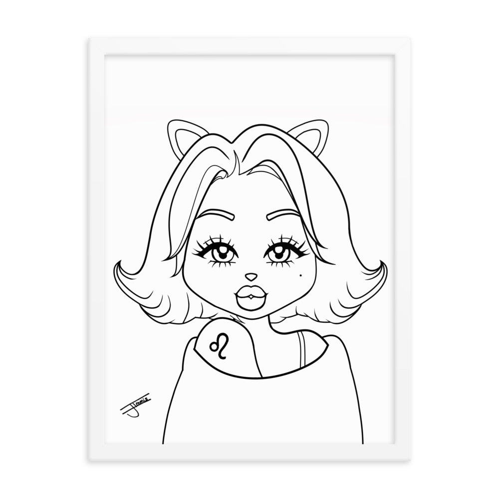 Miss Leo Neutral Framed poster