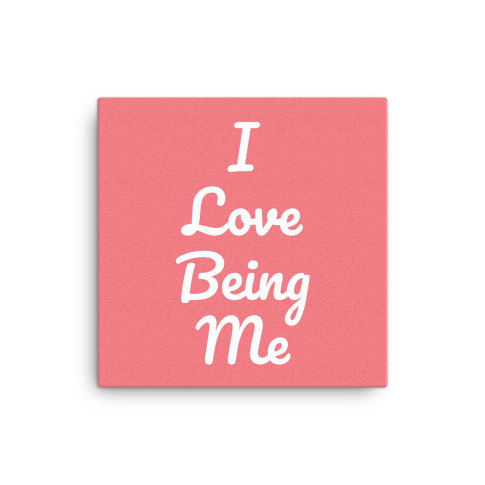 I love Being Me Canvas Pink